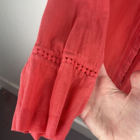 Draper James x Lands' End Coral Tunic Top Swim Cover- Up Sz  XL 18 517937 Cotton - Picture 7 of 10